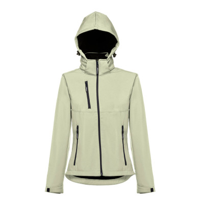THC ZAGREB WOMEN. Women's softshell jacket with detachable hood and rounded back hem